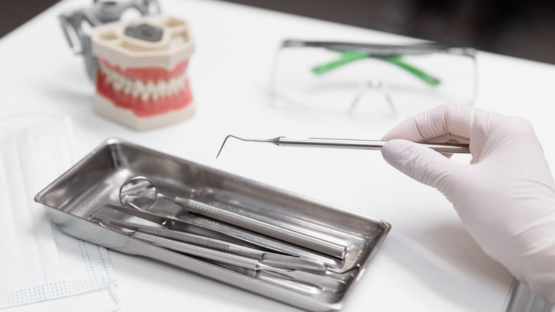 sterilized dental tools before root canal procedure